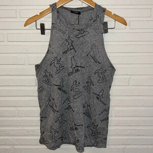 Terez Gray Winter Sports Racerback Workout Tank, Women’s Size Small